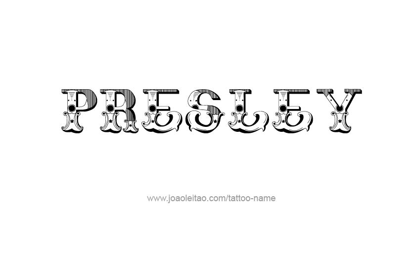 Tattoo Design Name Presley   