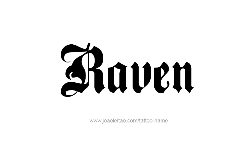 Raven Name Tattoo Designs
