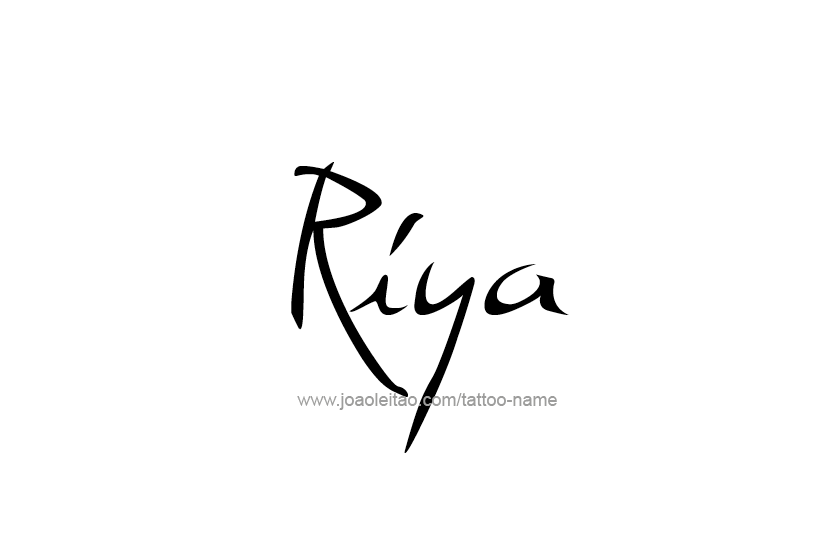 Riya  tattoo letter scetch download