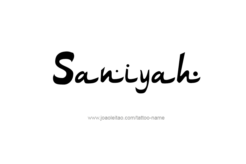 Tattoo Design Name Saniyah  