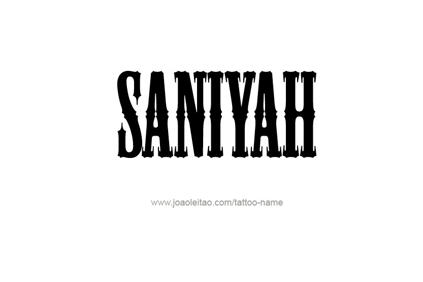 Tattoo Design Name Saniyah  