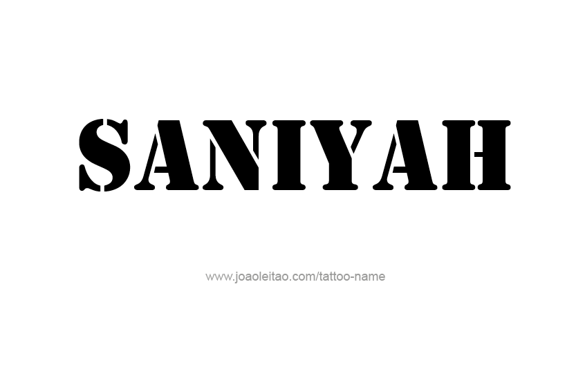 Tattoo Design Name Saniyah  