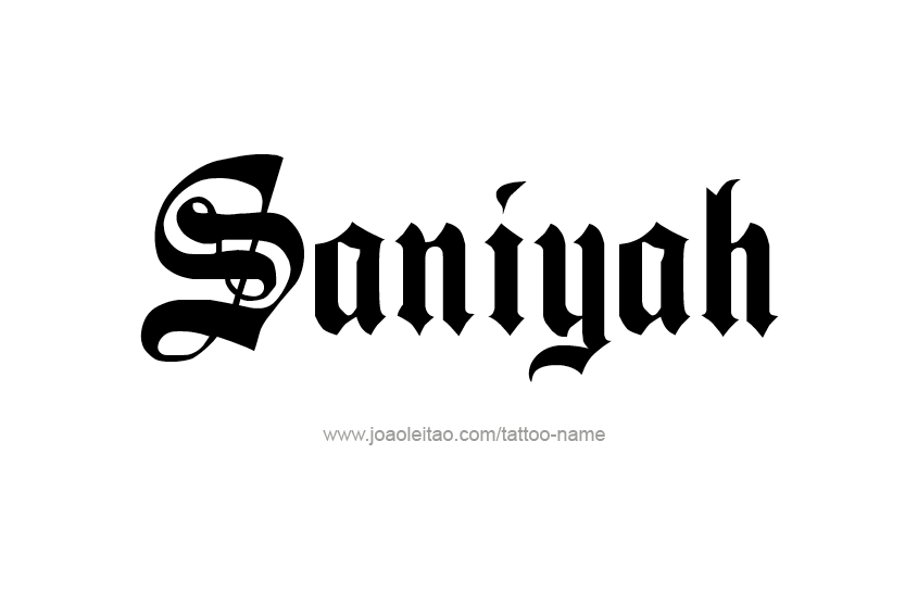 Tattoo Design Name Saniyah  