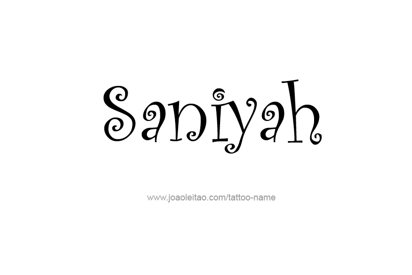 Tattoo Design Name Saniyah  