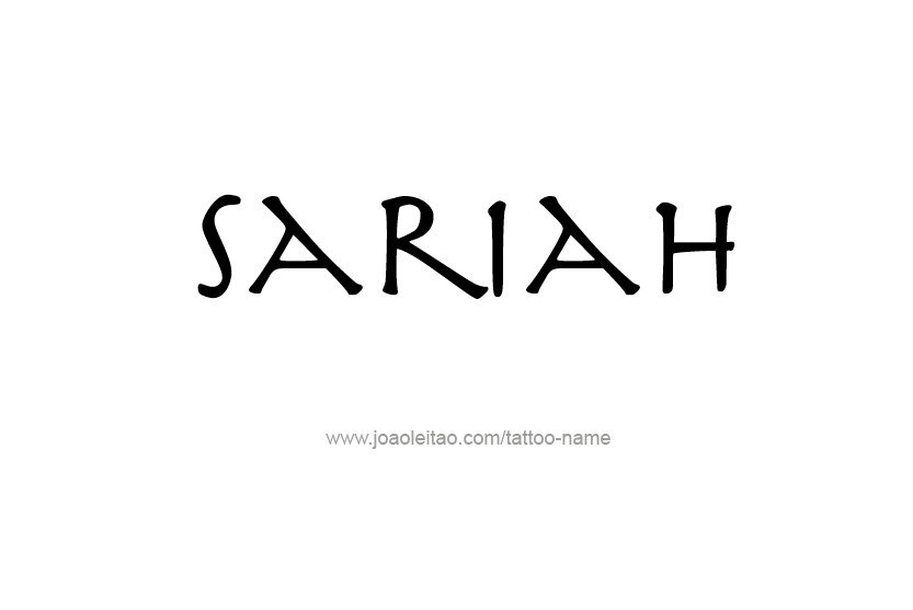 Tattoo Design Name Sariah  