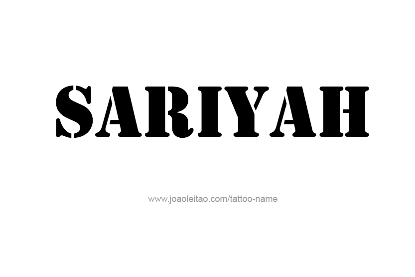 Tattoo Design Name Sariyah  