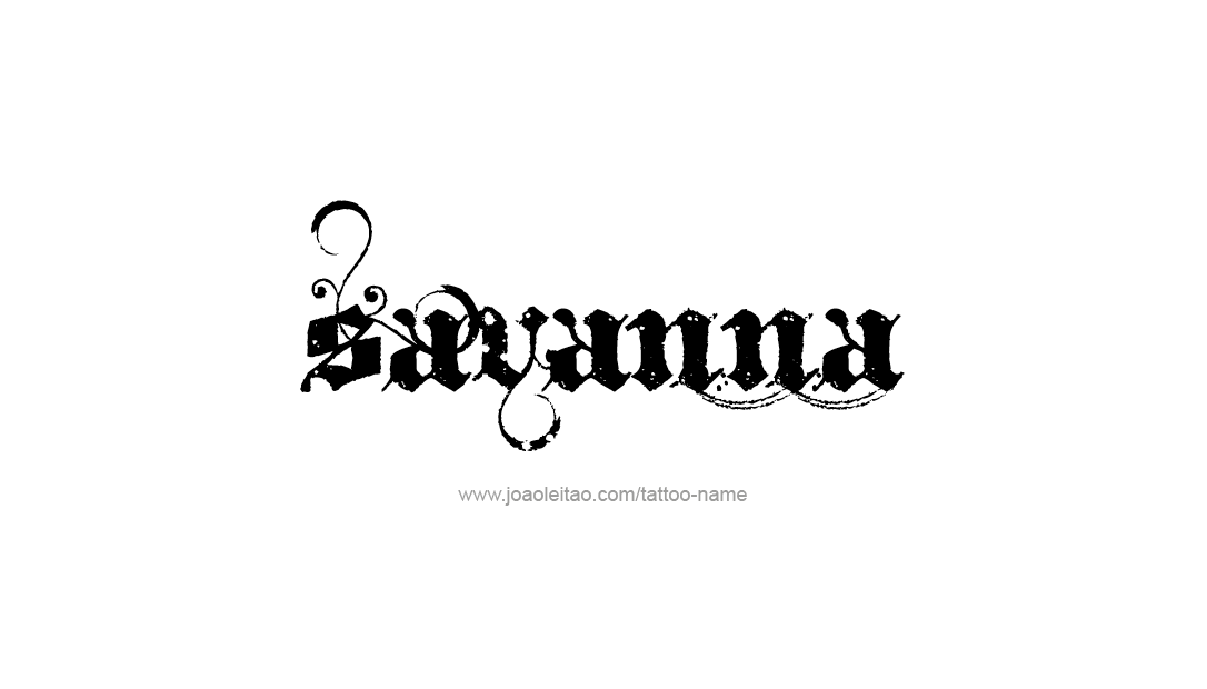 Tattoo Design Name Savanna  