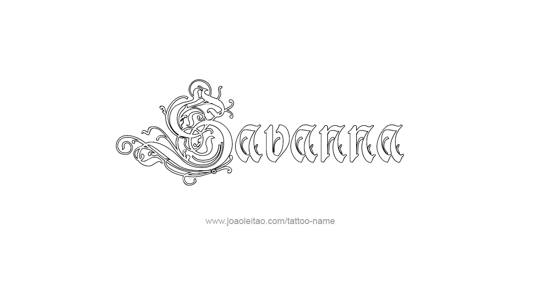 Tattoo Design Name Savanna  