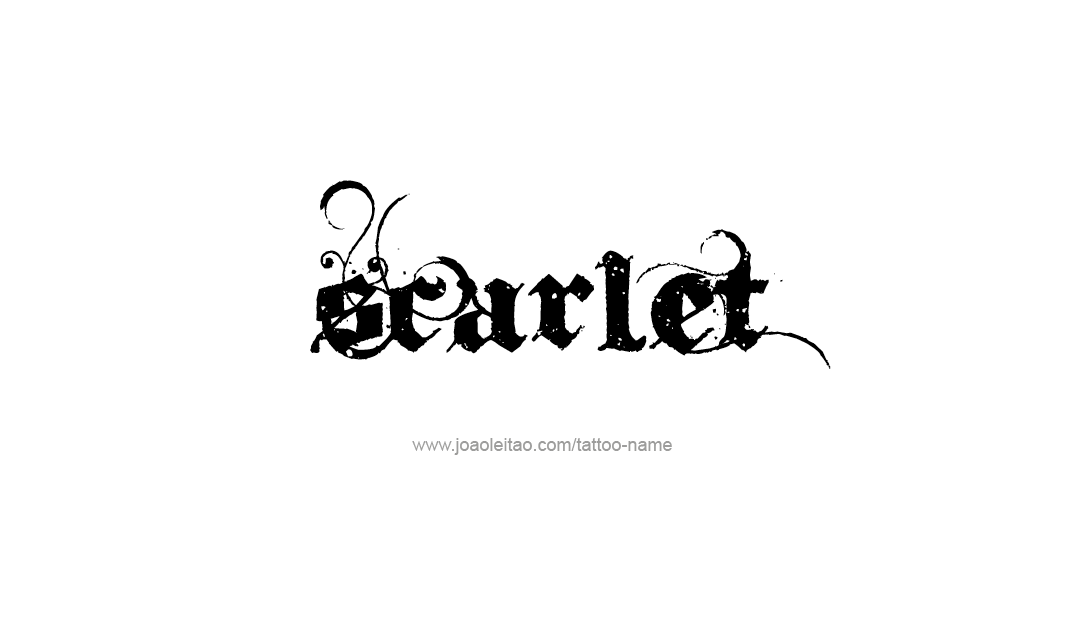Scarlet Name Tattoo Designs