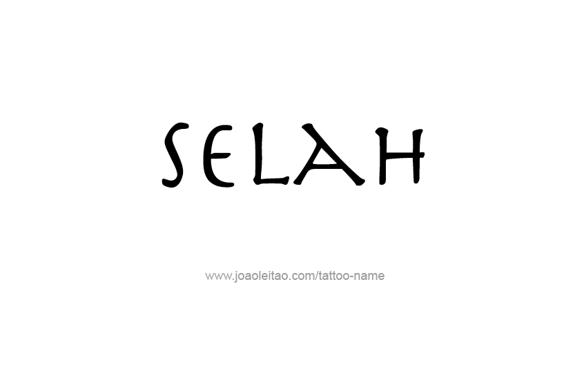 Tattoo Design Name Selah  