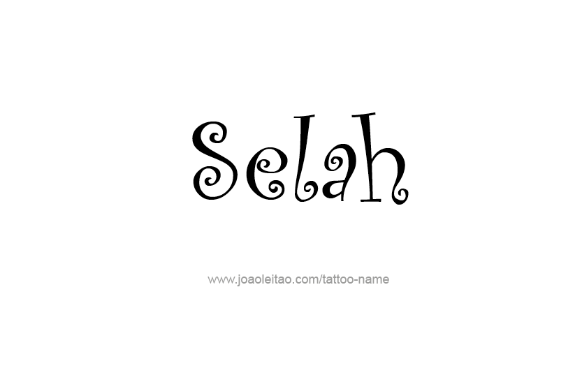 Tattoo Design Name Selah  