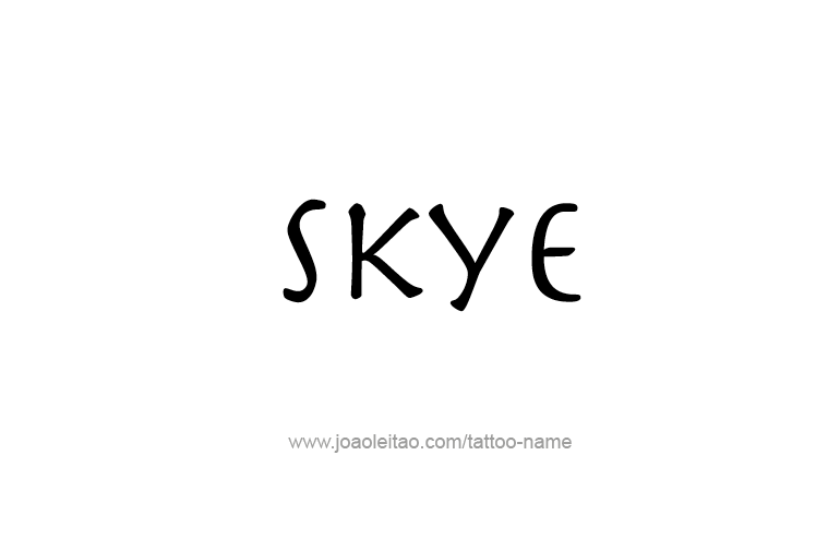 Tattoo Design Name Skye   