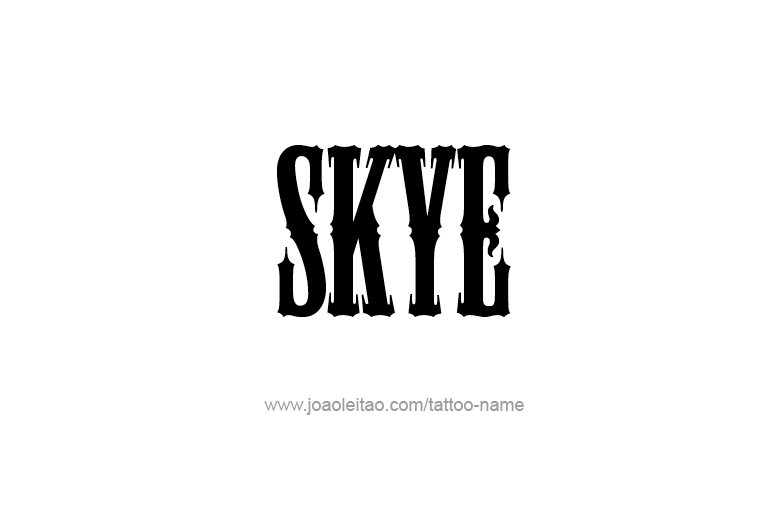 Tattoo Design Name Skye   