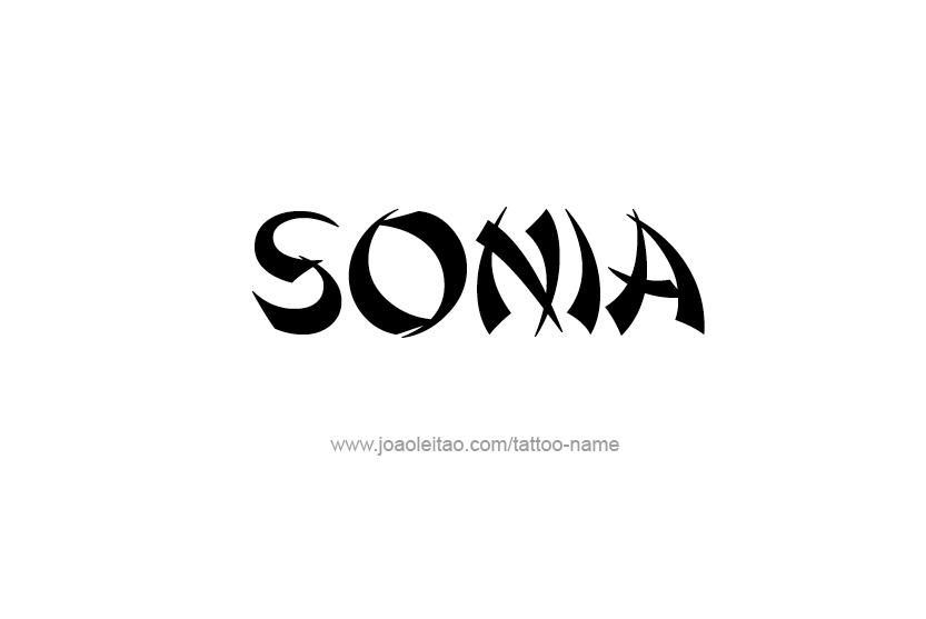 Tattoo Design Name Sonia