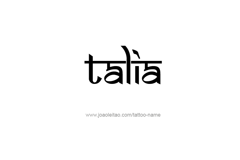 Tattoo Design Name Talia   