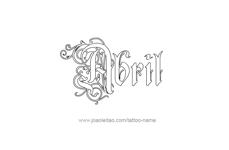 Tattoo Design  Name Abril   