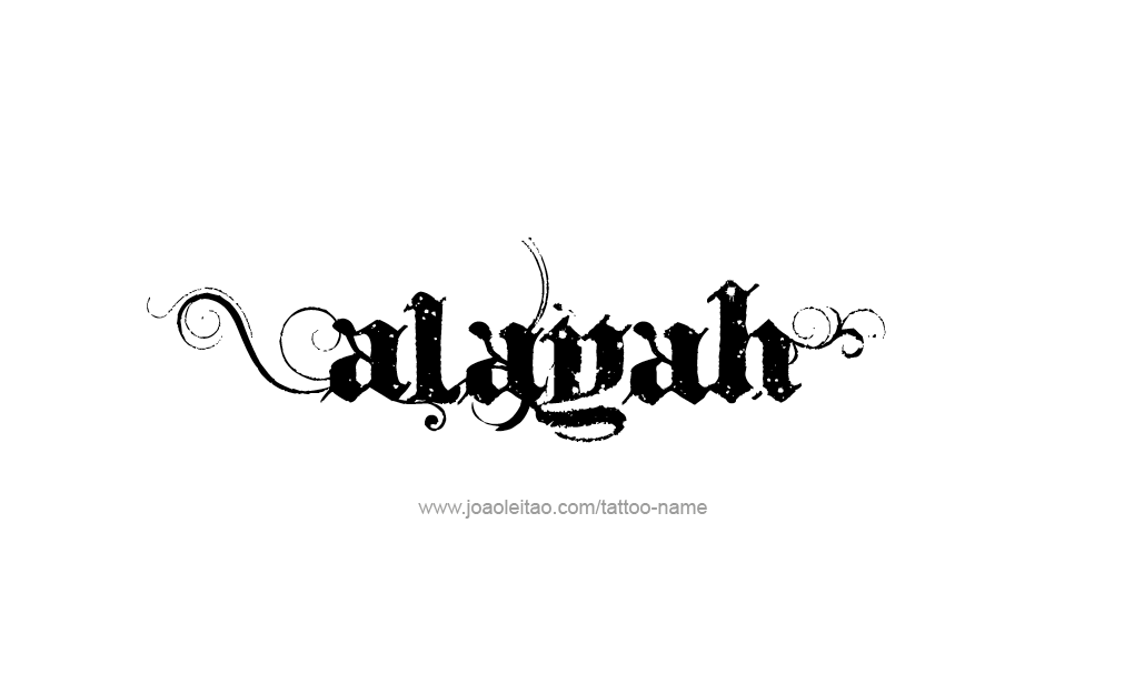 Tattoo Design  Name Alayah   