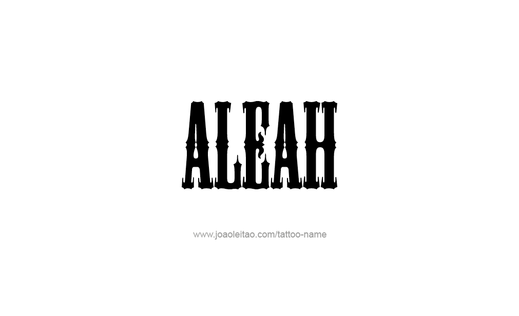 Tattoo Design  Name Aleah   