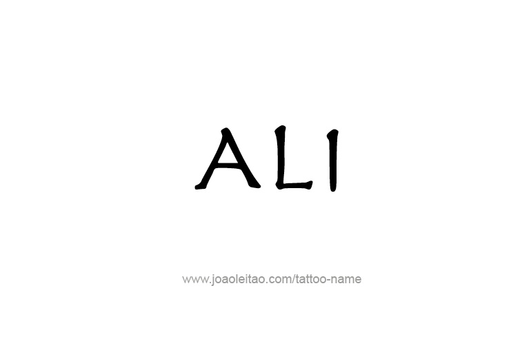 Tattoo Design  Name Ali   