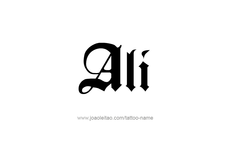 Tattoo Design  Name Ali   