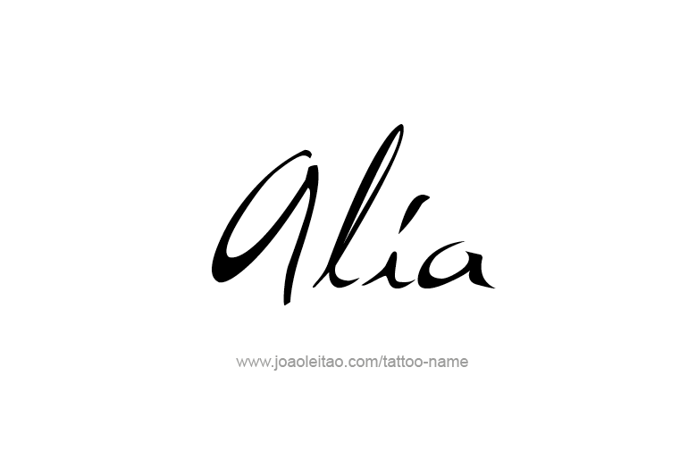 Tattoo Design  Name Alia   