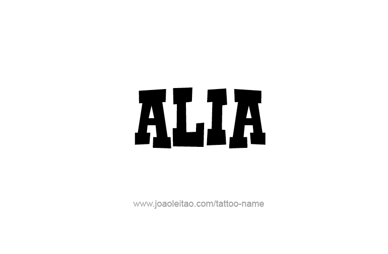 Tattoo Design  Name Alia   