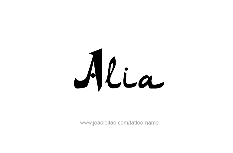 Tattoo Design  Name Alia   