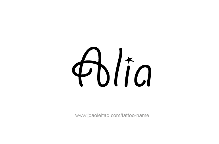 Tattoo Design  Name Alia   