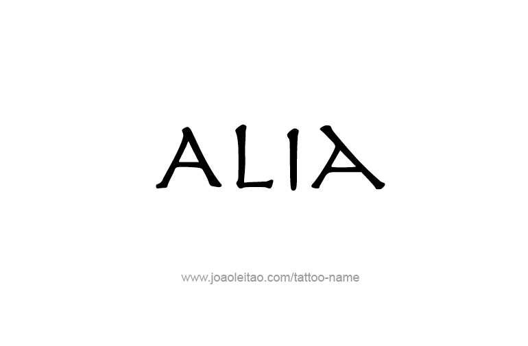 Tattoo Design  Name Alia   