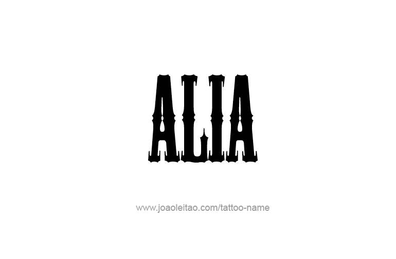 Tattoo Design  Name Alia   