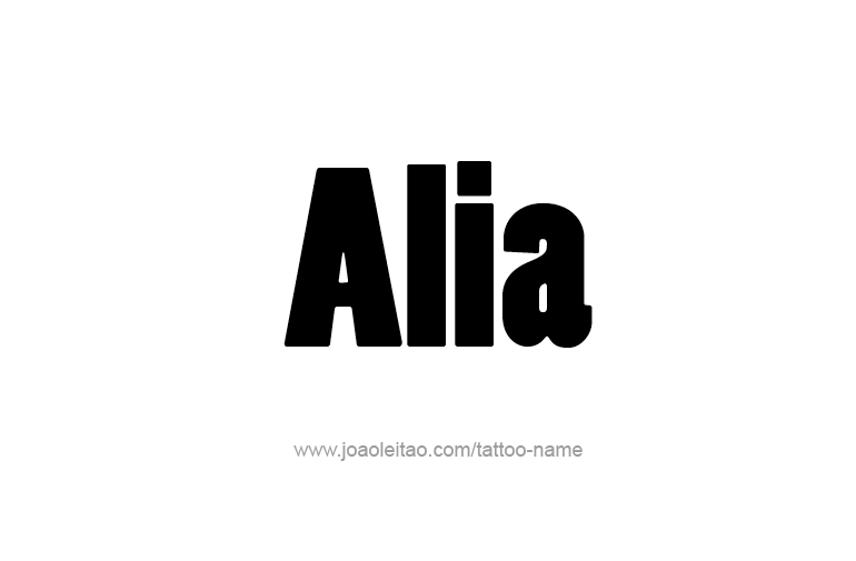 Tattoo Design  Name Alia   