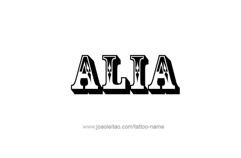 Tattoo Design  Name Alia   