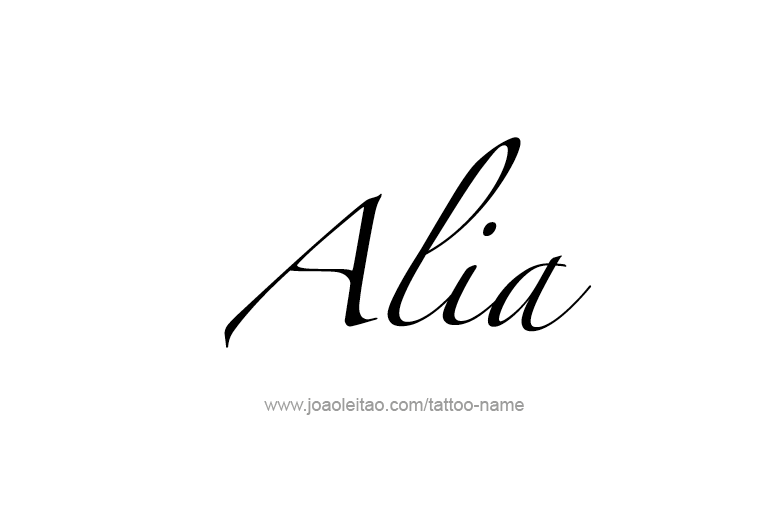 Tattoo Design  Name Alia   