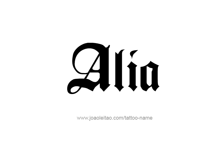 Tattoo Design  Name Alia   