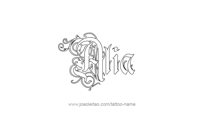 Tattoo Design  Name Alia   