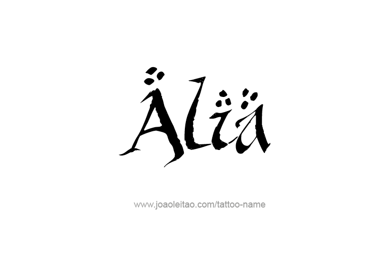 Tattoo Design  Name Alia   