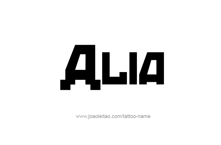 Tattoo Design  Name Alia   