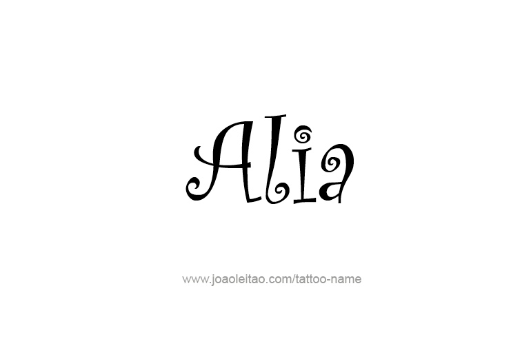 Tattoo Design  Name Alia   