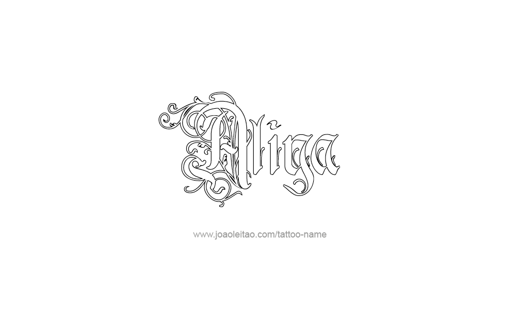 Tattoo Design  Name Aliya   