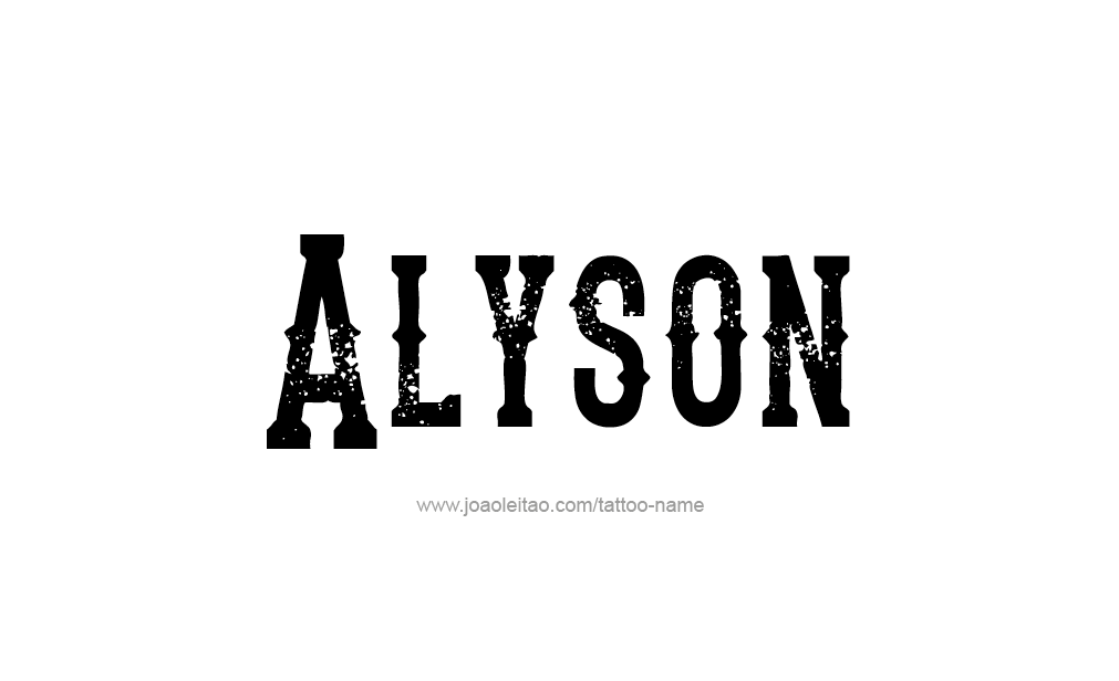 Tattoo Design  Name Alyson   