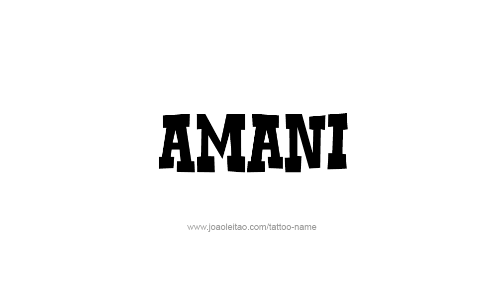 Tattoo Design  Name Amani   