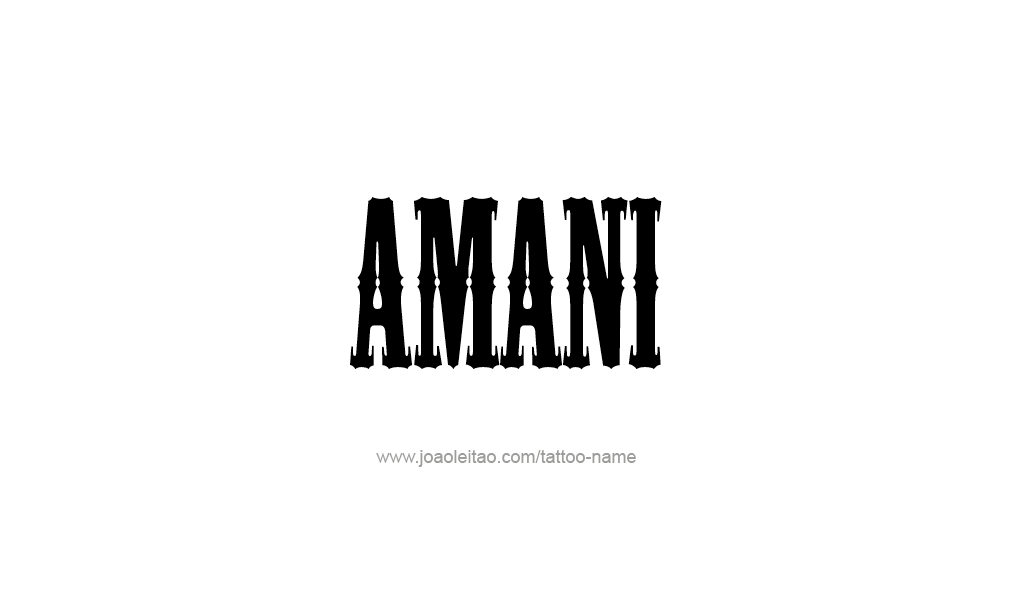 Tattoo Design  Name Amani   