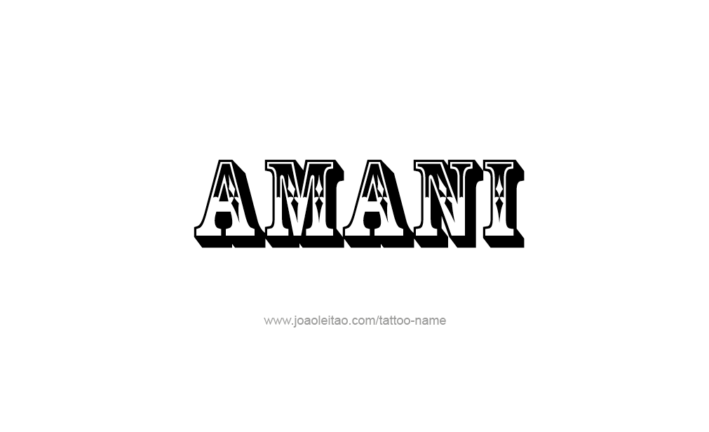 Tattoo Design  Name Amani   