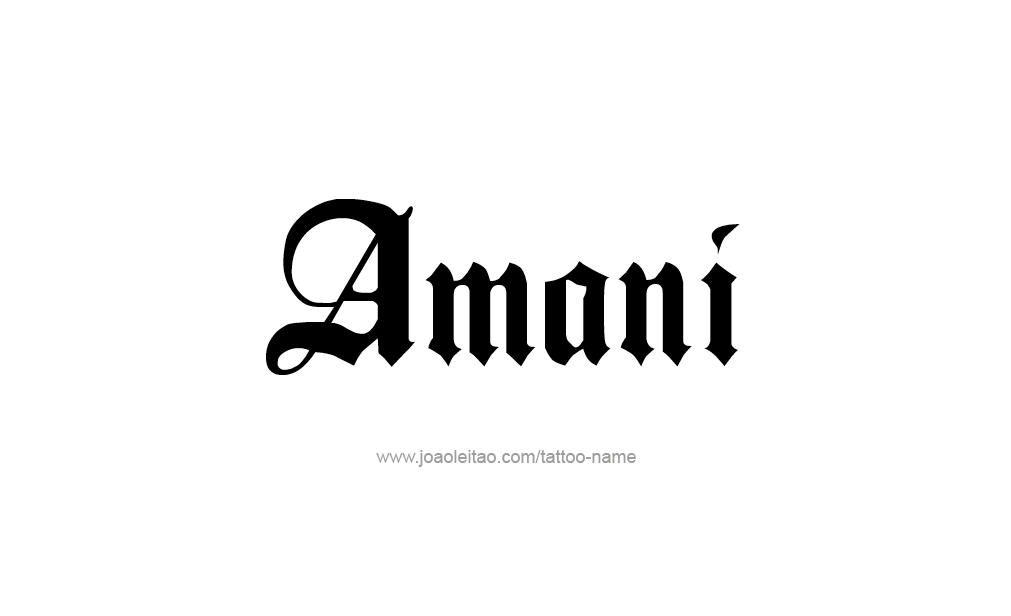 Tattoo Design  Name Amani   