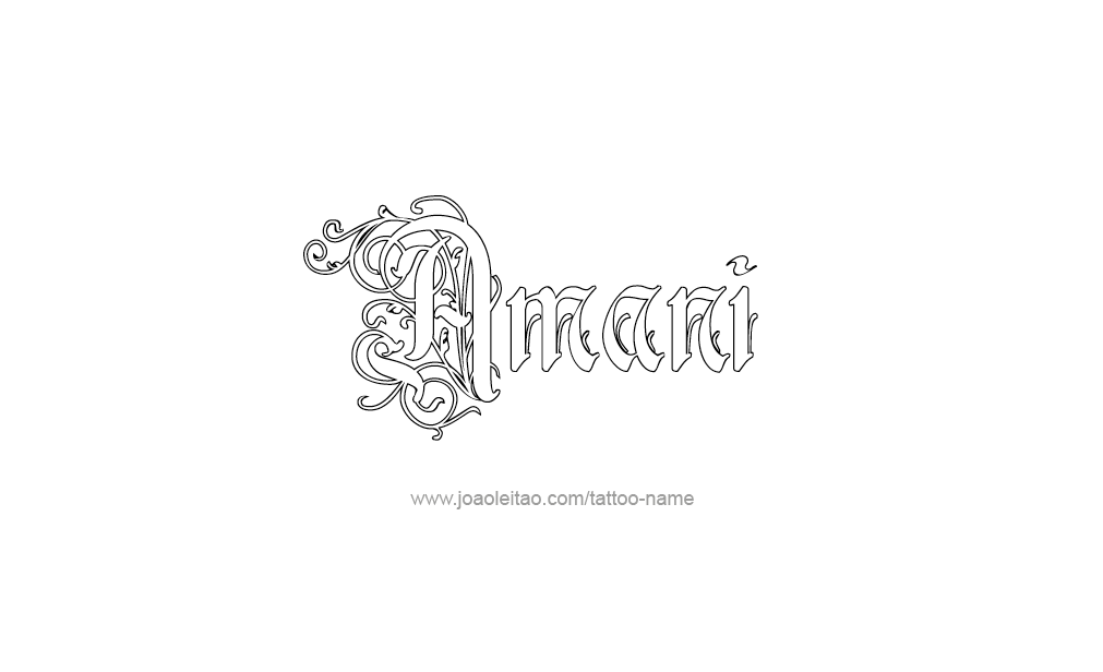 Tattoo Design  Name Amani   