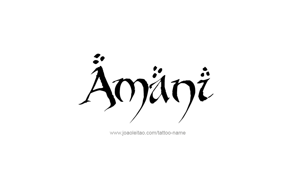 Tattoo Design  Name Amani   