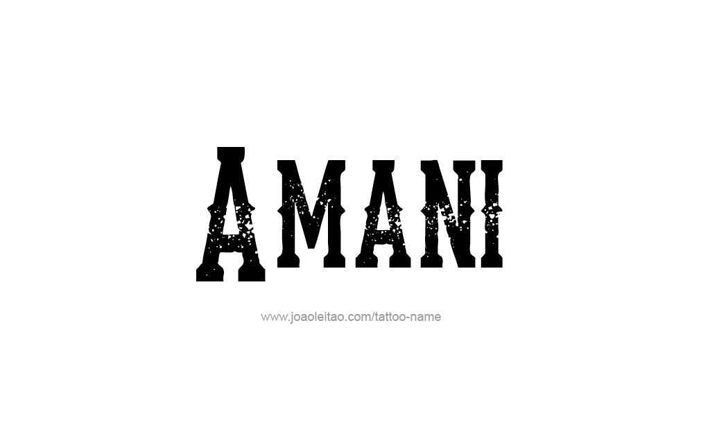 Tattoo Design  Name Amani   