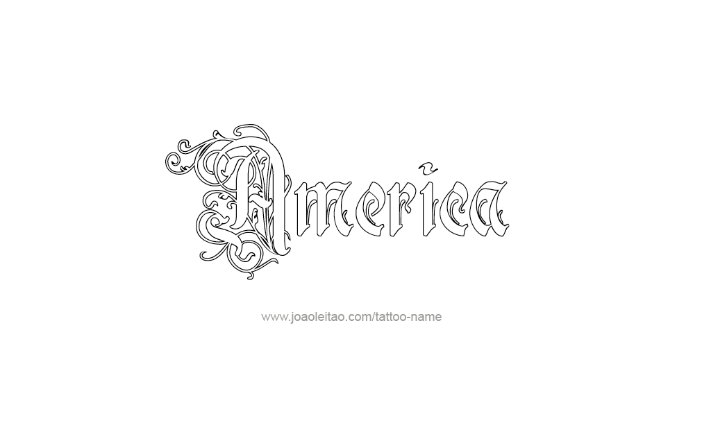 Tattoo Design  Name America   