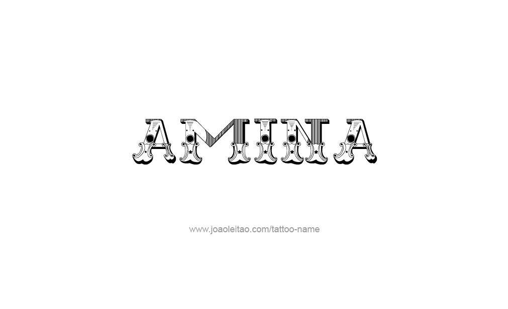 Tattoo Design  Name Amina   