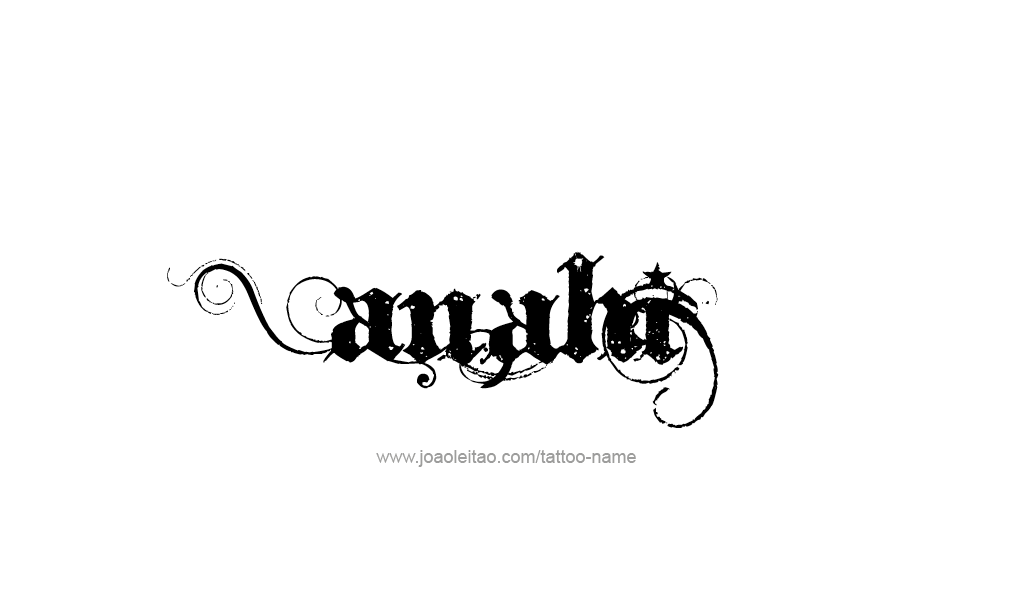 Tattoo Design  Name Anahi   